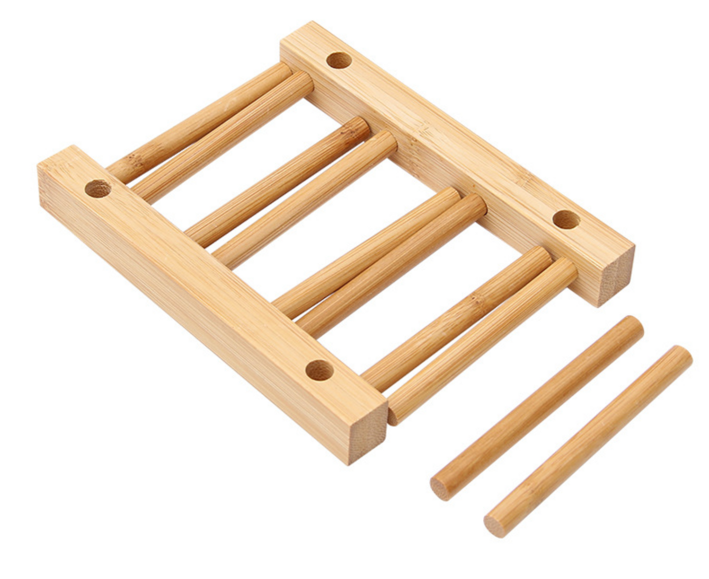 Bamboo Mugs Drainer Wooden Dish Draining Rack Plates Holder
