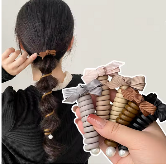 Vintage Elastic Hair Bands Women Girls Telephone Wire Hair Ties