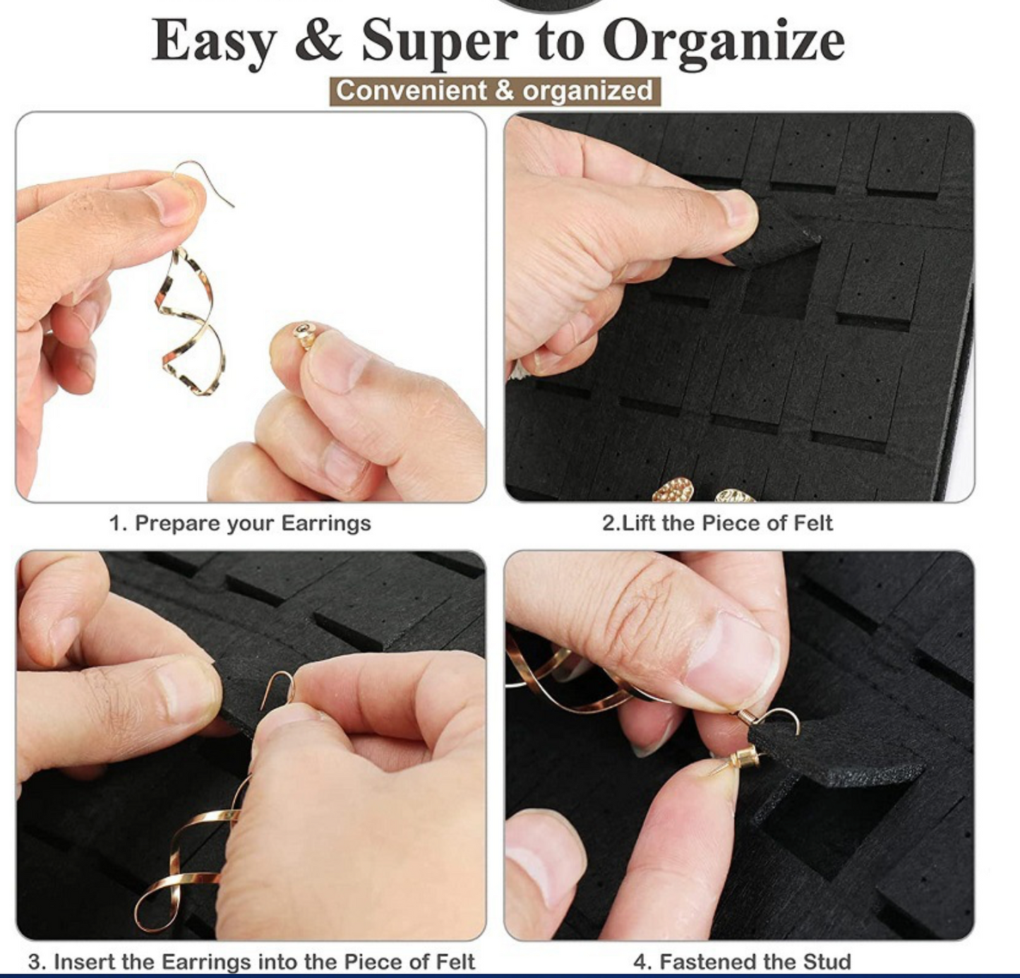 Jewelry Holder Organizer Double-Sided Hanging Jewelry Organizer Closet