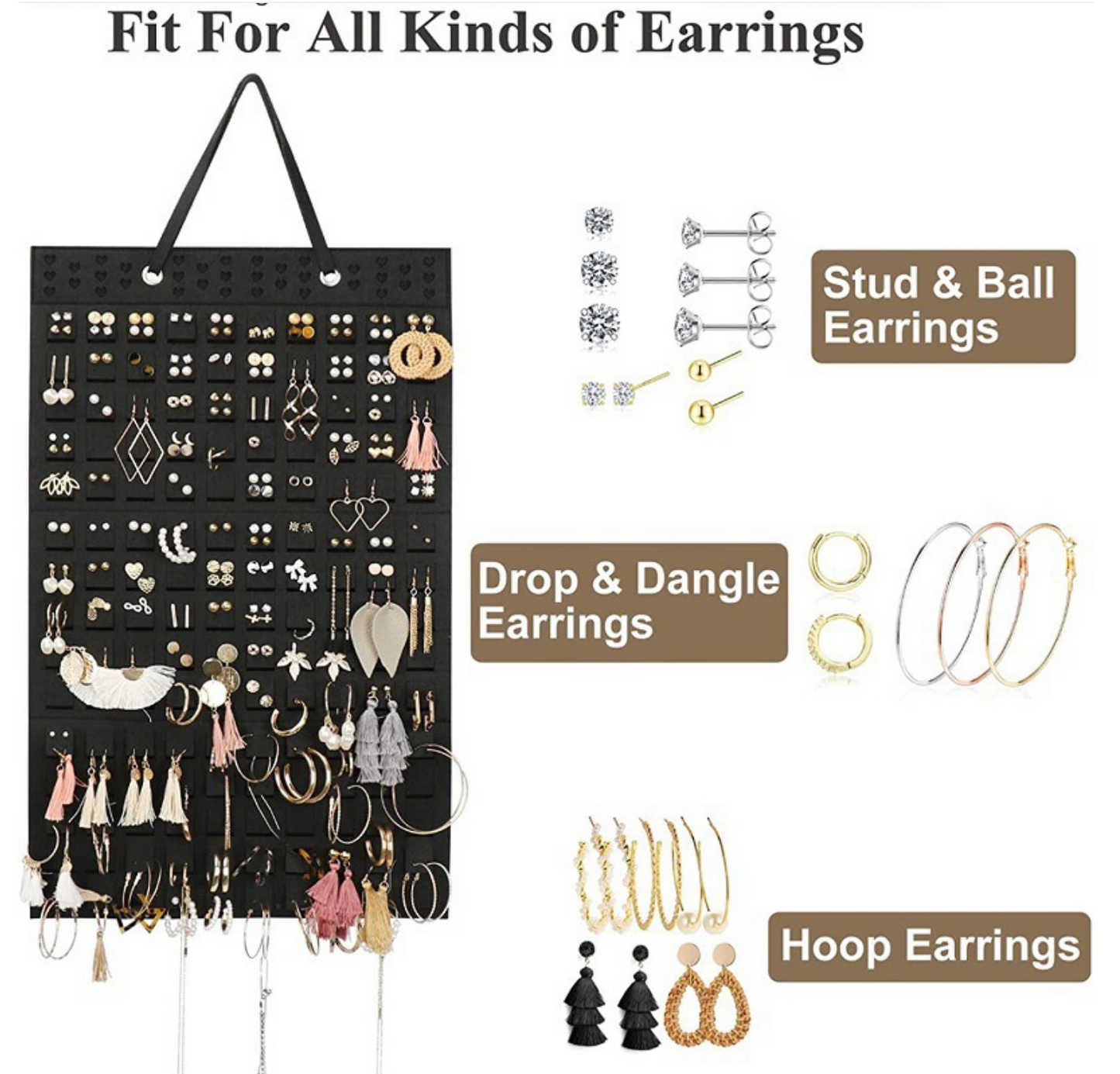 Jewelry Holder Organizer Double-Sided Hanging Jewelry Organizer Closet