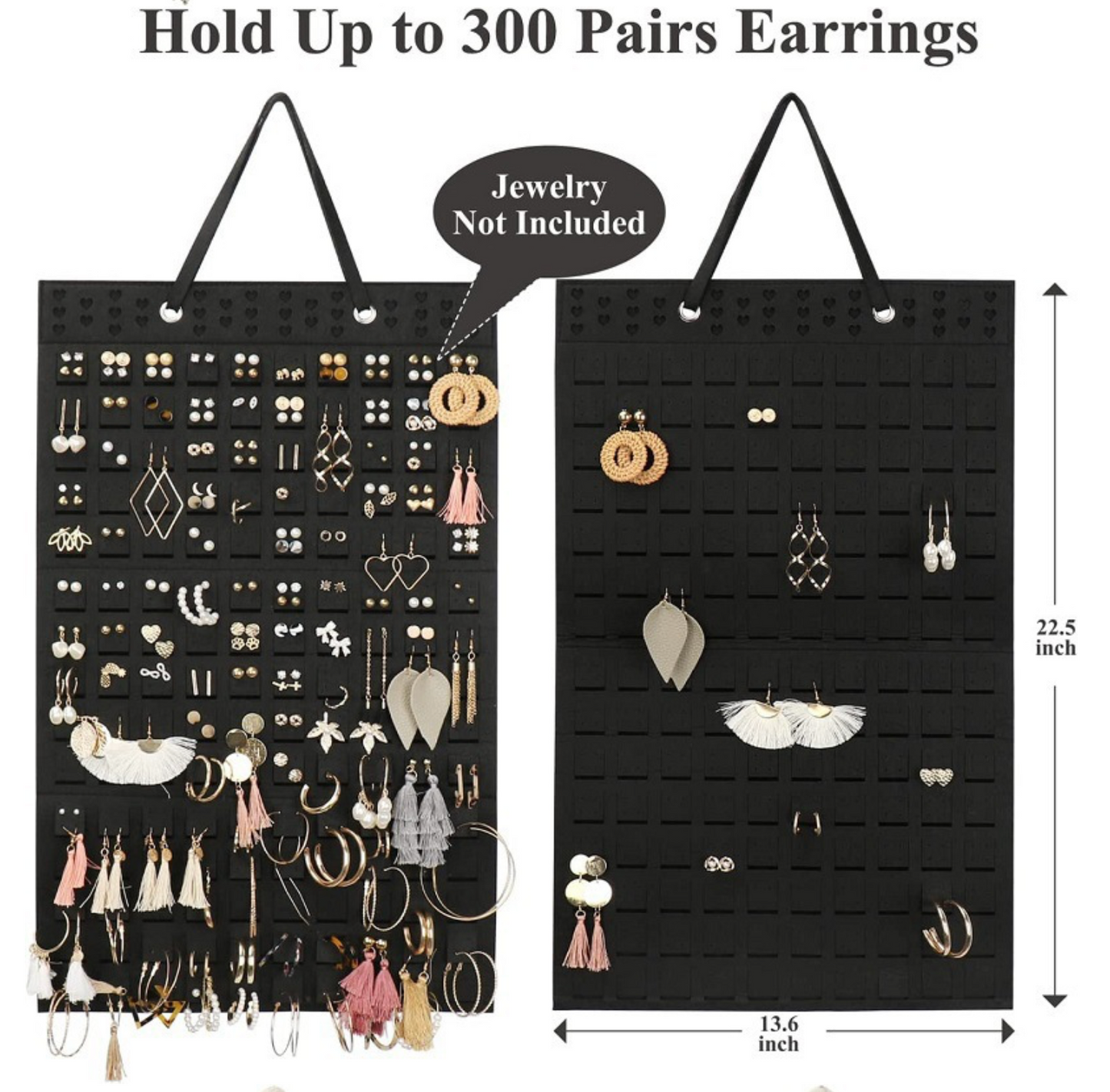Jewelry Holder Organizer Double-Sided Hanging Jewelry Organizer Closet