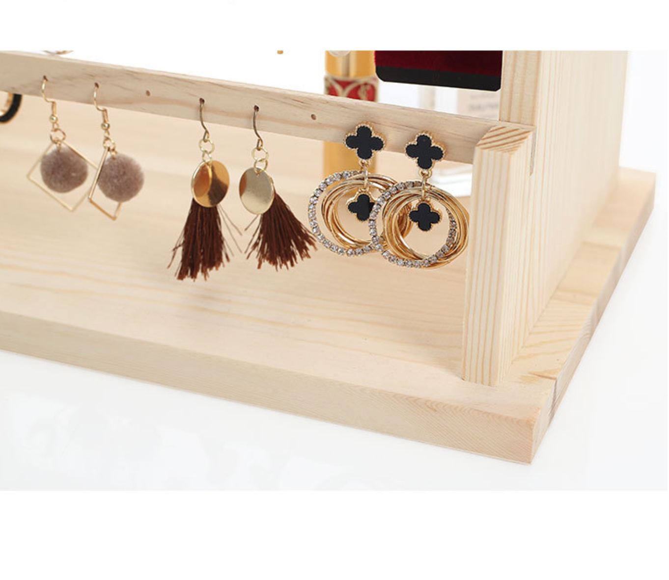 Solid Wood Earring Rack Earing Hanger Household