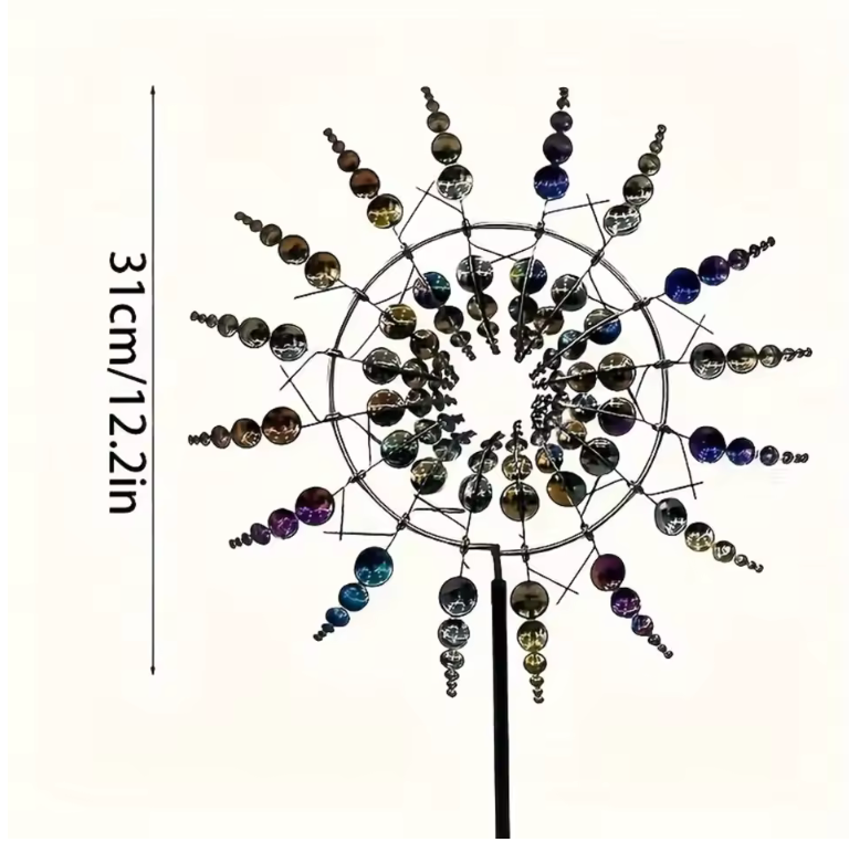 Metal Wind Spinner - Outdoor Garden Decor, Rotating Wind Chime for Yard & Patio