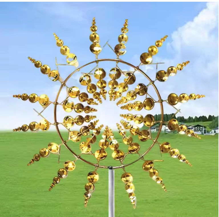 Metal Wind Spinner - Outdoor Garden Decor, Rotating Wind Chime for Yard & Patio