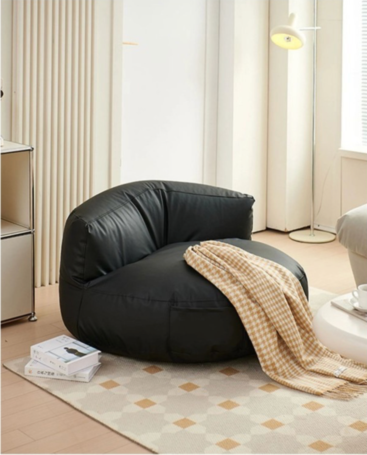 Lazy Sofa Balcony Tatami Cushion Bedroom Black Single Sofa Chair