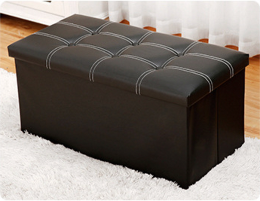 Storage Ottoman Bench, Folding Footrest Shoe Bench with 109L Storage Space