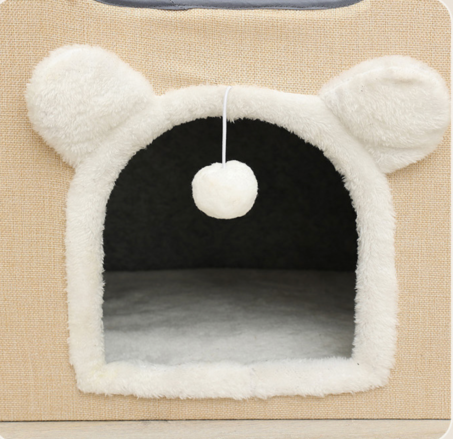 Big Cat Cave Cozy Cat Nest Bed Double Layer Hideaway Condo with Scratch Pad