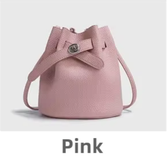 High-End Feel Lychee Pattern Pink Women's Crossbody Bag