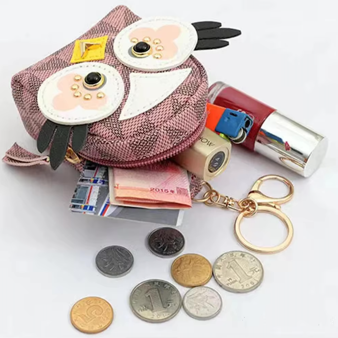 Owl Mini Backpack Keychain Wallet Card Holder Bag