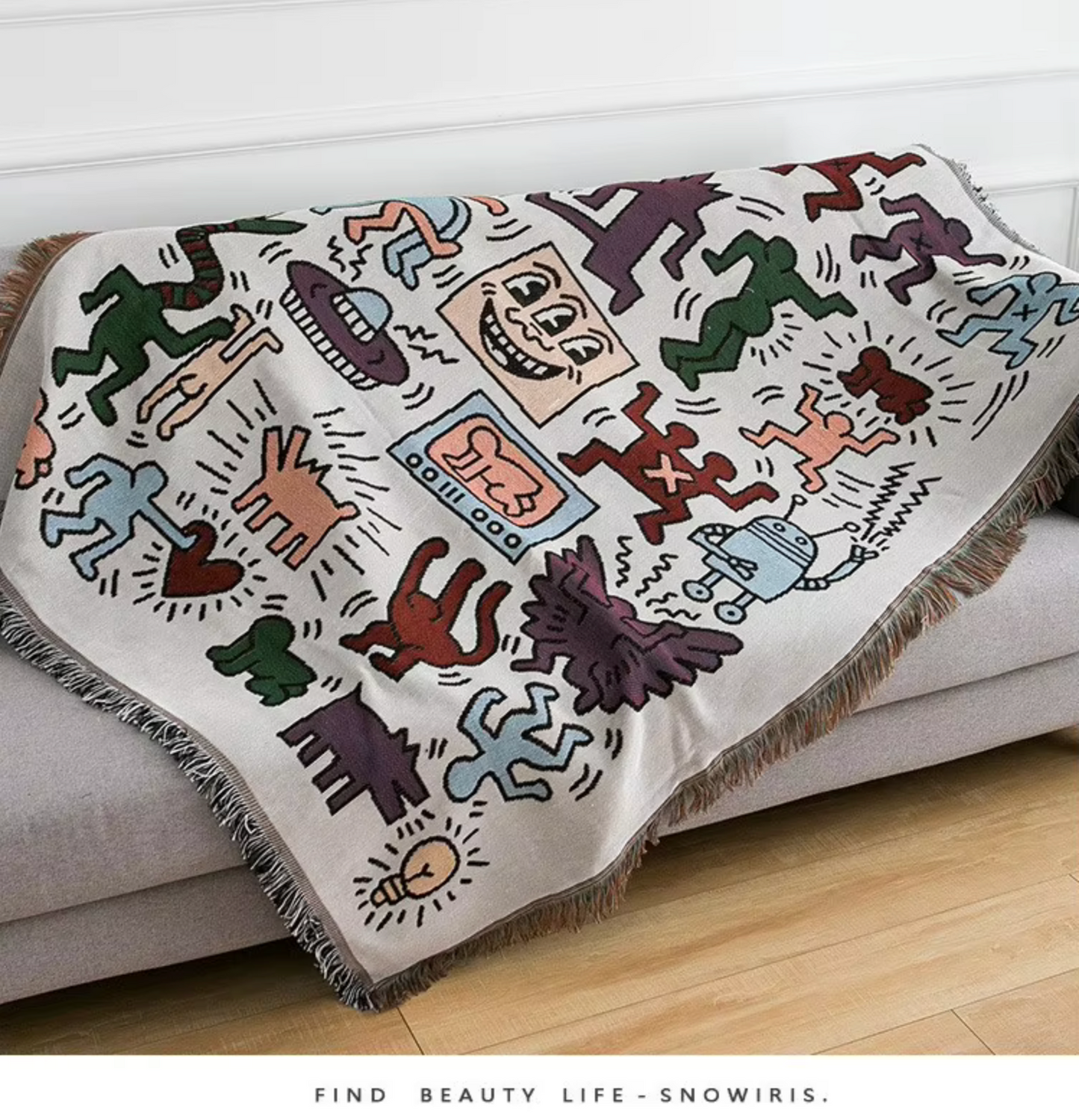 American Style Graffiti Sofa Cover Fabric Sofa Cover Inset Style 180X180CM