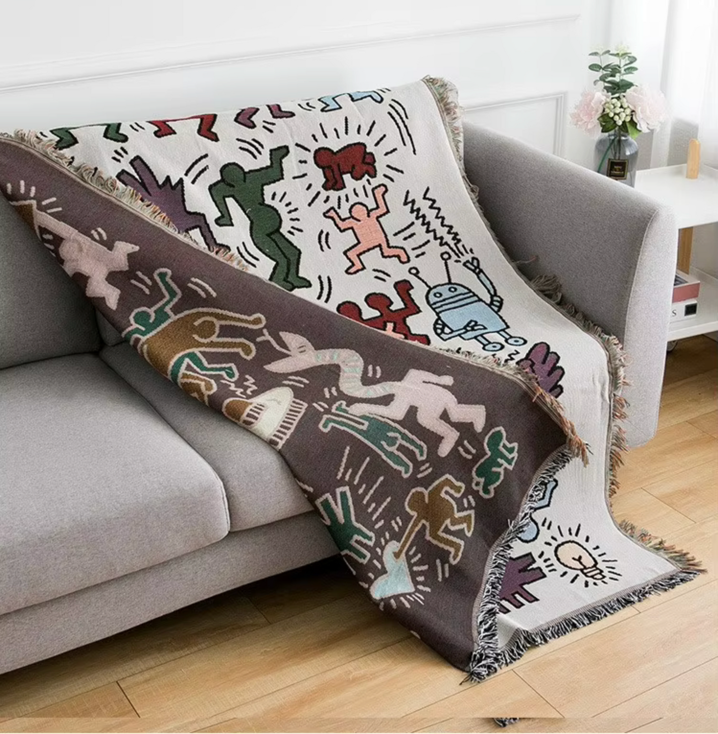 American Style Graffiti Sofa Cover Fabric Sofa Cover Inset Style 180X180CM