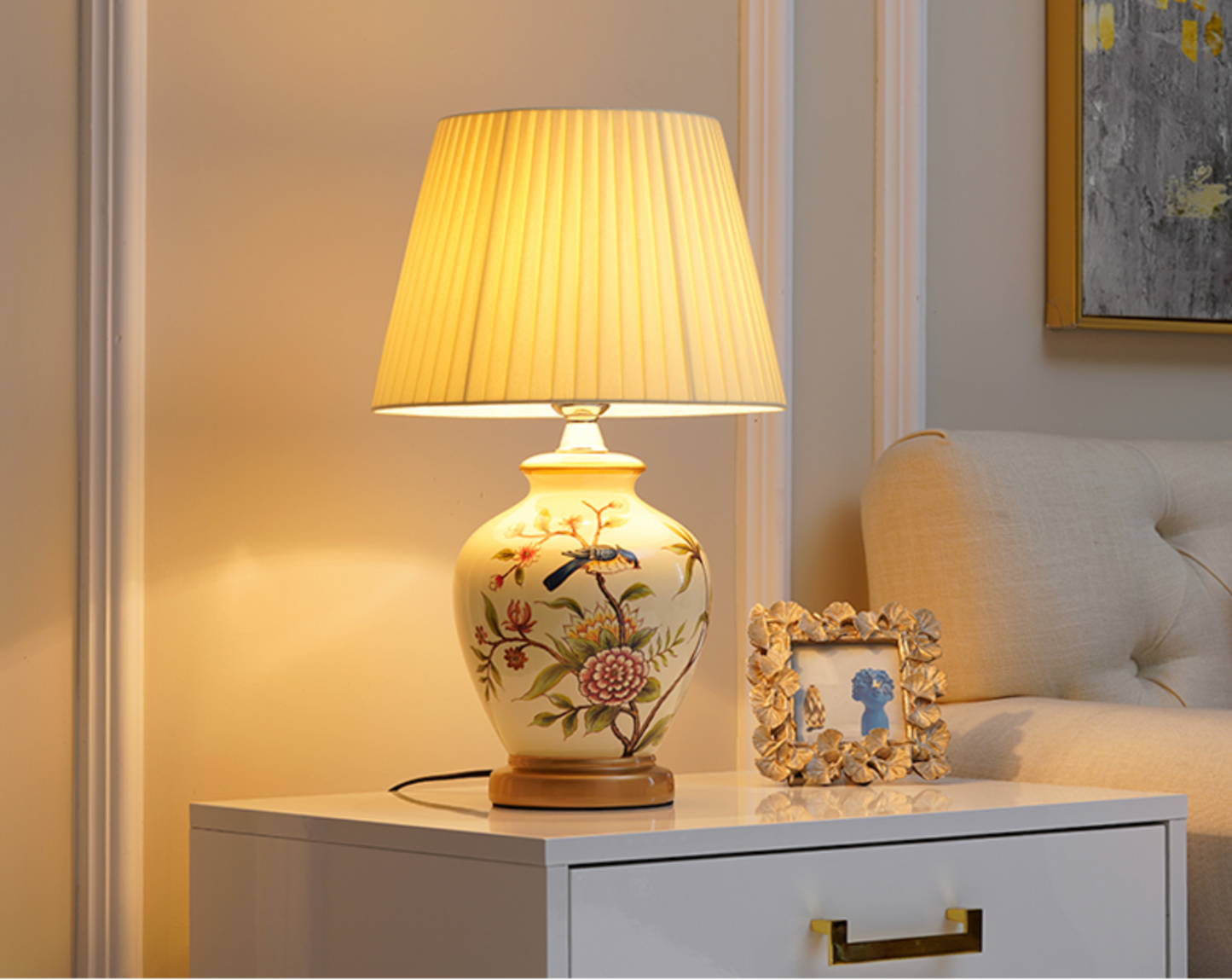 American simple ceramic table lamp living room
