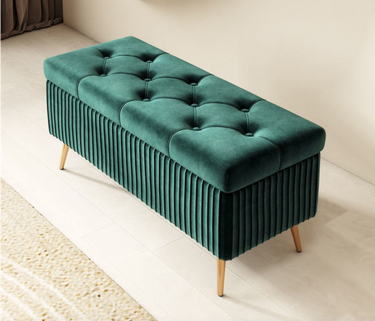 Modern Velvet Storage Bench Ottoman 1500mm