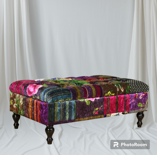 Patchwork Storage Ottoman