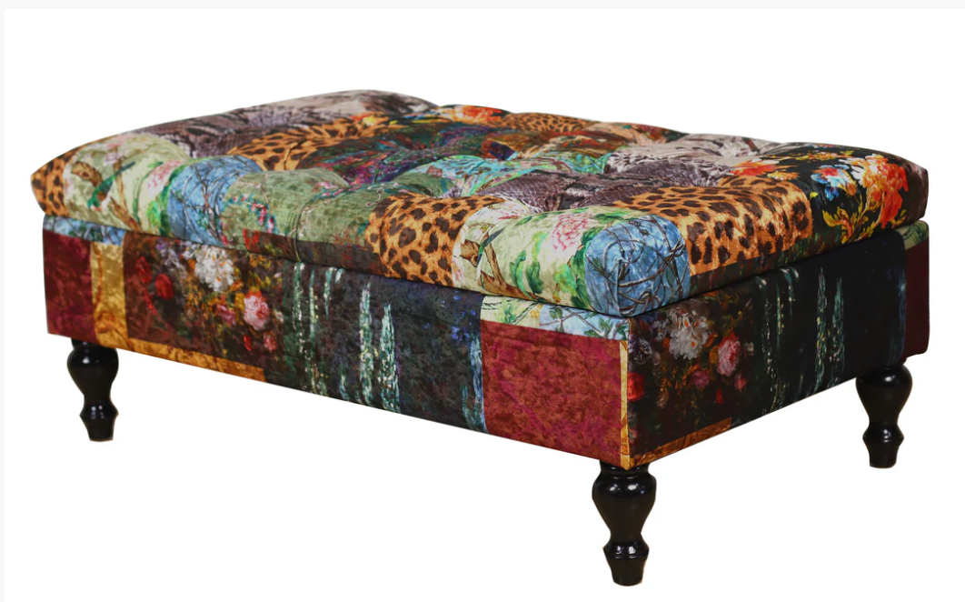 Patchwork Storage Ottoman