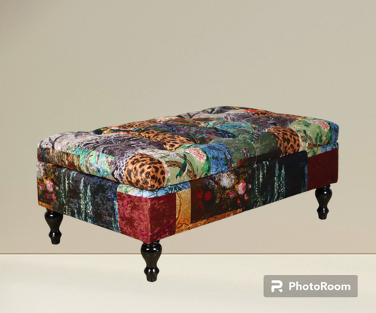 Patchwork Storage Ottoman