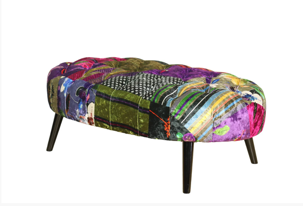 Oval Patchwork Ottoman