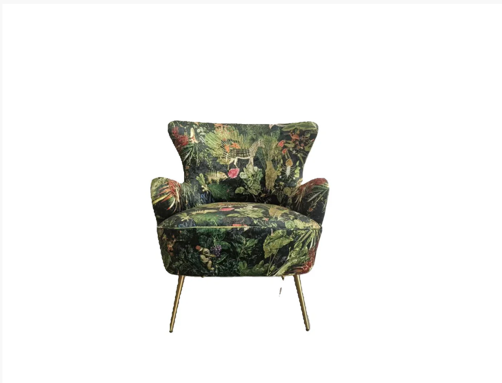 Green Patchwork Accent Chair