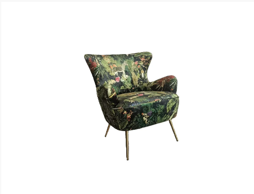Green Patchwork Accent Chair