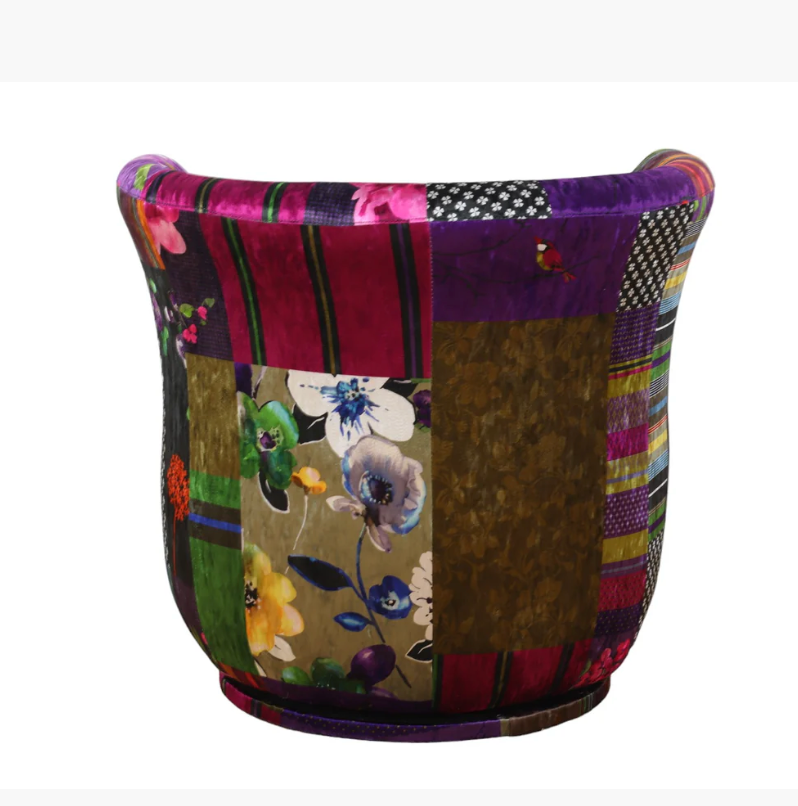 Patchwork Tub Swivel Chair