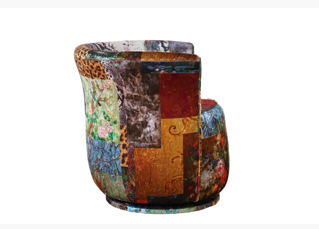 Patchwork Tub Swivel Chair
