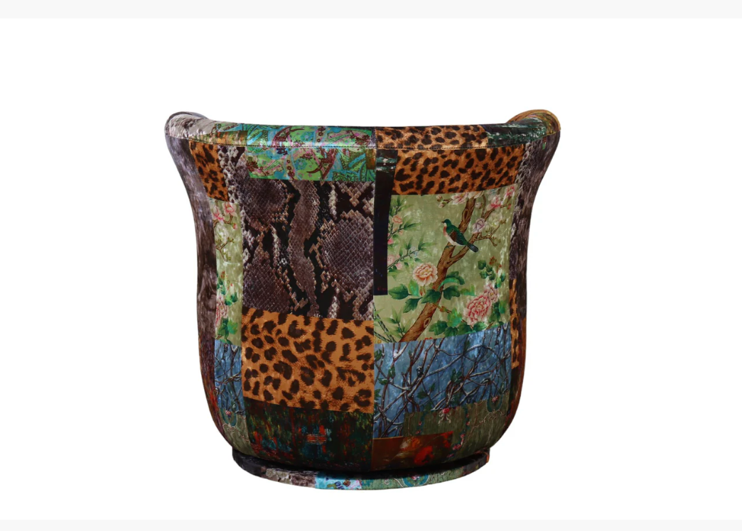 Patchwork Tub Swivel Chair