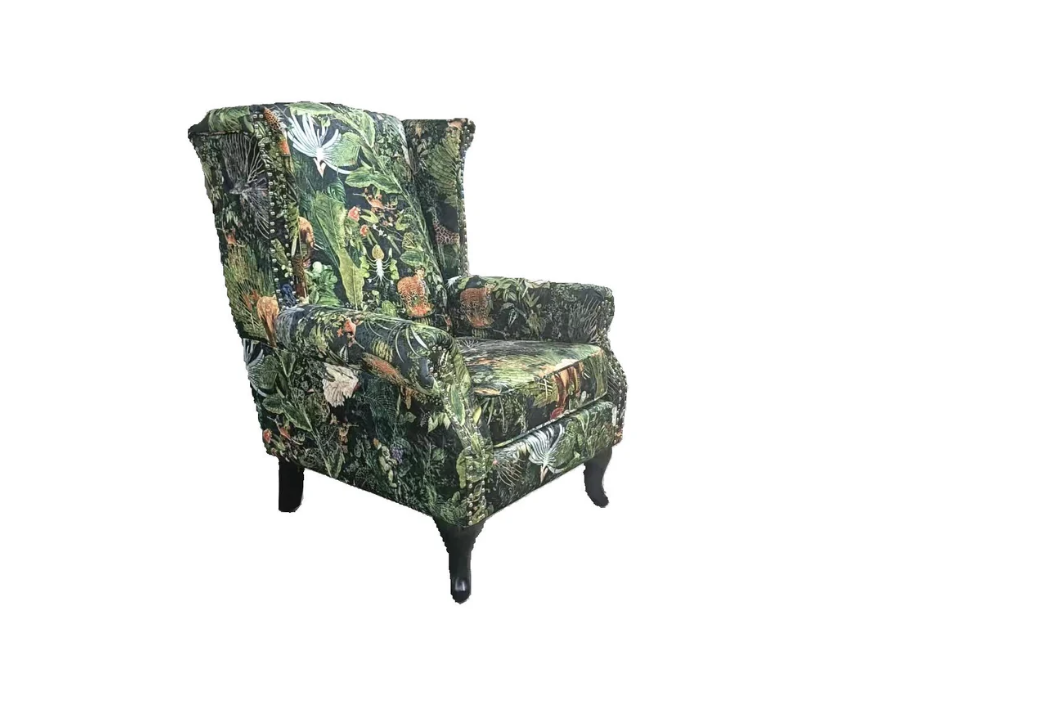 Large Patchwork Wing Chair