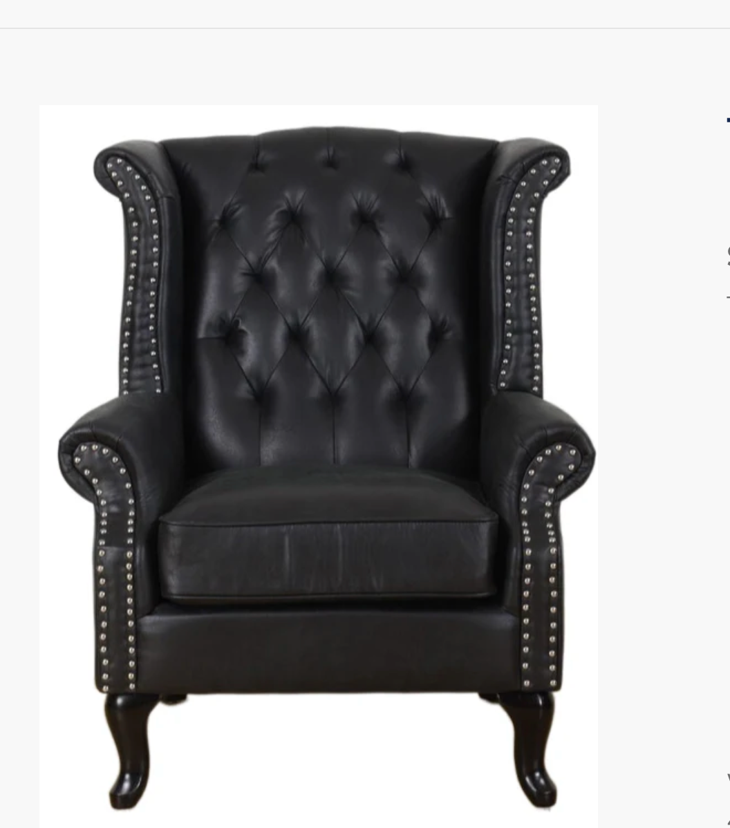 Large Wing Chair Dark Brown