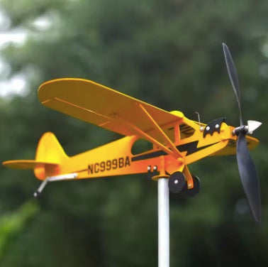 Creative Airplane Wind Spinner Weather Vane for Garden Wind Spinner