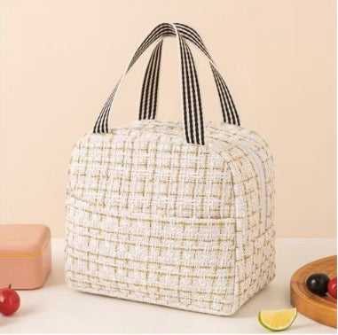Portable Bento Bag Thermal Insulated Canvas Lunch Bag