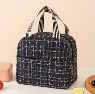 Portable Bento Bag Thermal Insulated Canvas Lunch Bag