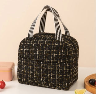 Portable Bento Bag Thermal Insulated Canvas Lunch Bag