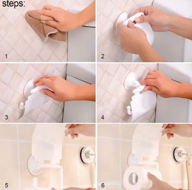 Wall Mounted Sucker Toilet Paper Holder