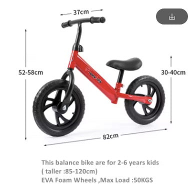 Child Kids Balance Bike For Ages 24-72 Months