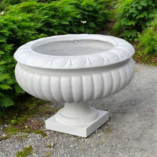 Round cement outdoor mobile cement flowerpot and planter 750x550xH530mm
