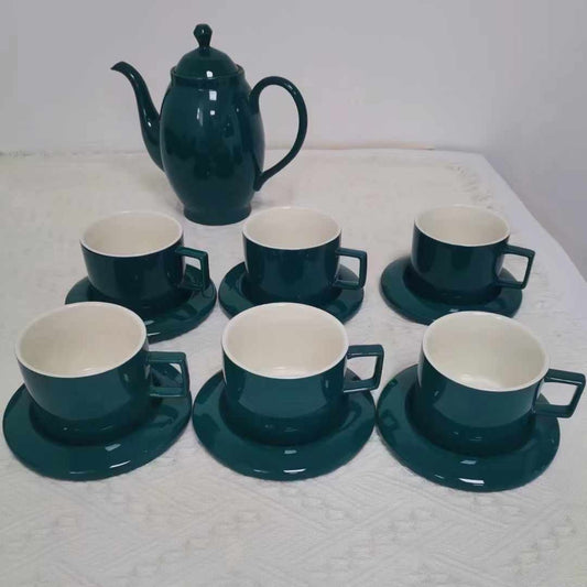 Elegant coffee ware 13 pieces new bone China coffee 6 cups + tea pot