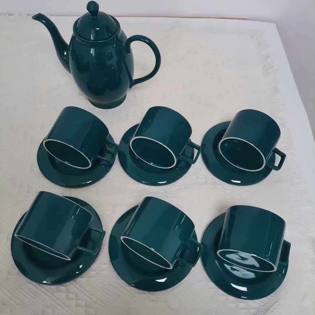 Elegant coffee ware 13 pieces new bone China coffee 6 cups + tea pot