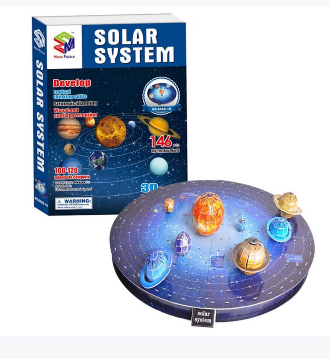 Solar System Nine Planets 3D Jigsaw Space Puzzle Construction Brick Model Paper
