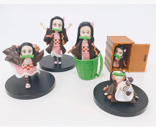 5pcs/set Anime Demon Slayer Kimetsu no Yaiba Kamado Nezuko Car Decoration