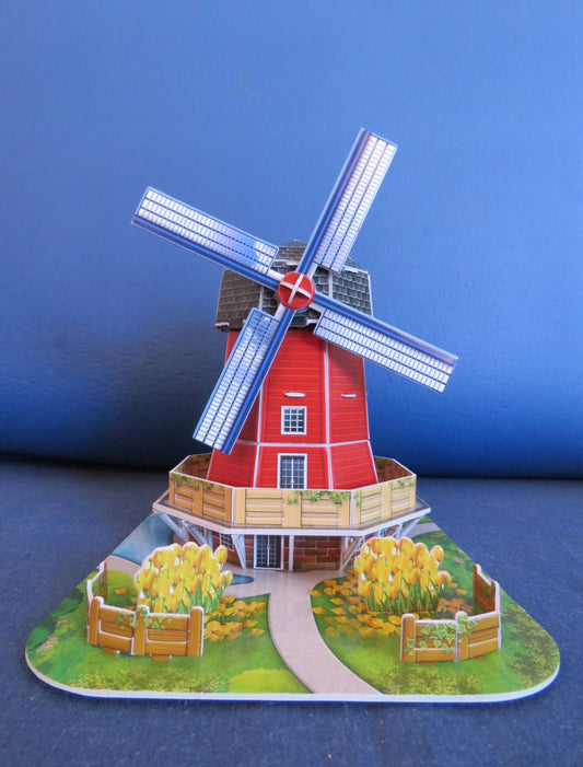 Three dimensional jigsaw puzzle world famous Holland windmill