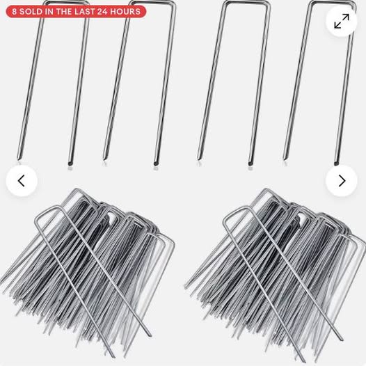 Galvanised Steel Securing Membrane Weed Control Fabric Pegs Metal U Pins 50pcs