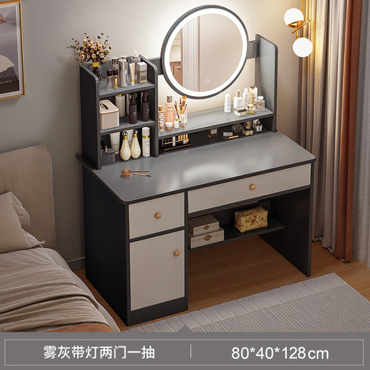 Bedroom Dressing Tables Modern Simple Makeup Cabinet with LED Mirror