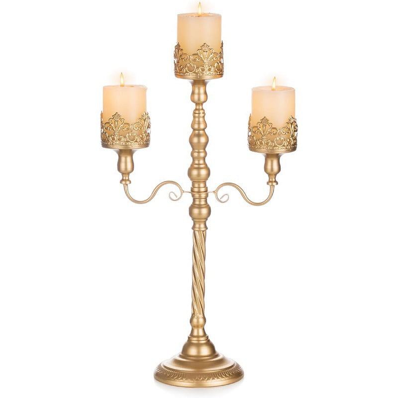 Metal Candelabra for Wedding Table Decorations Candlestick Gold White Silver 3 Arms