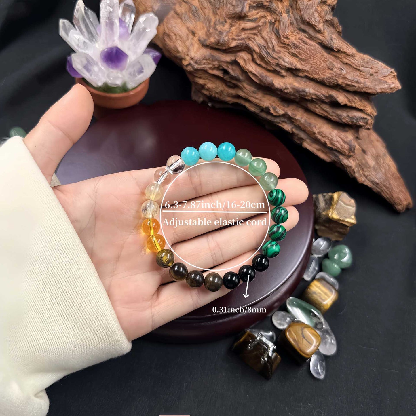 Good Luck Energy Protection 7 Chakra Meditation Bracelet Friendship Jewelry Gift