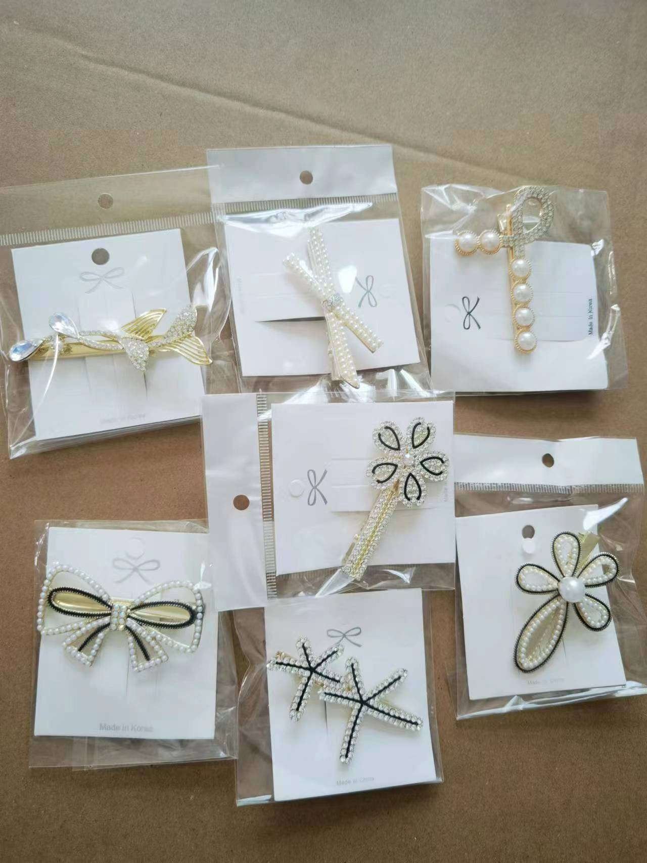 Fashion Hair Claw Clips For Women Horsetail Clip Geometric Imitation Pearl