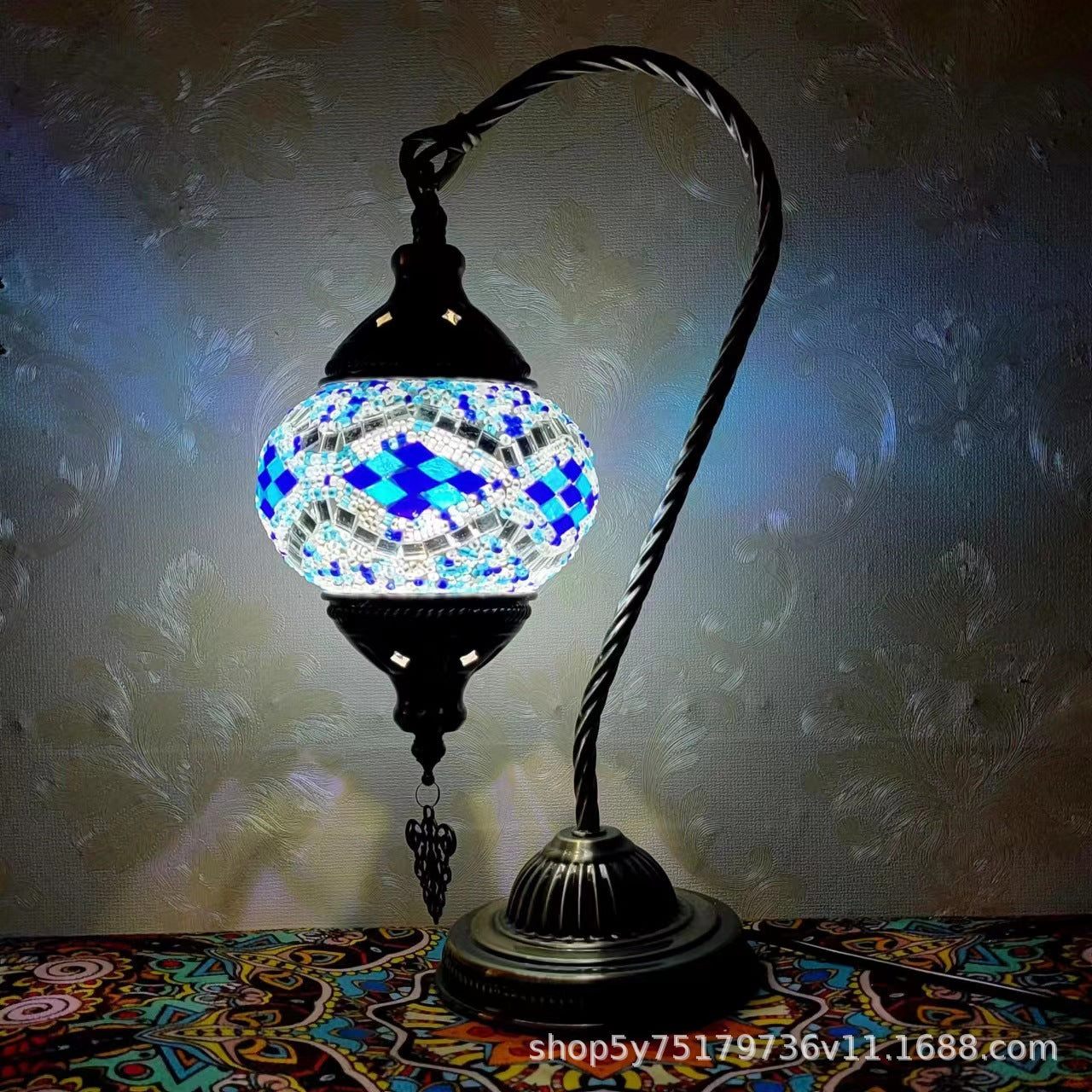 Exotic Moroccan vintage Mosaic desk lamp