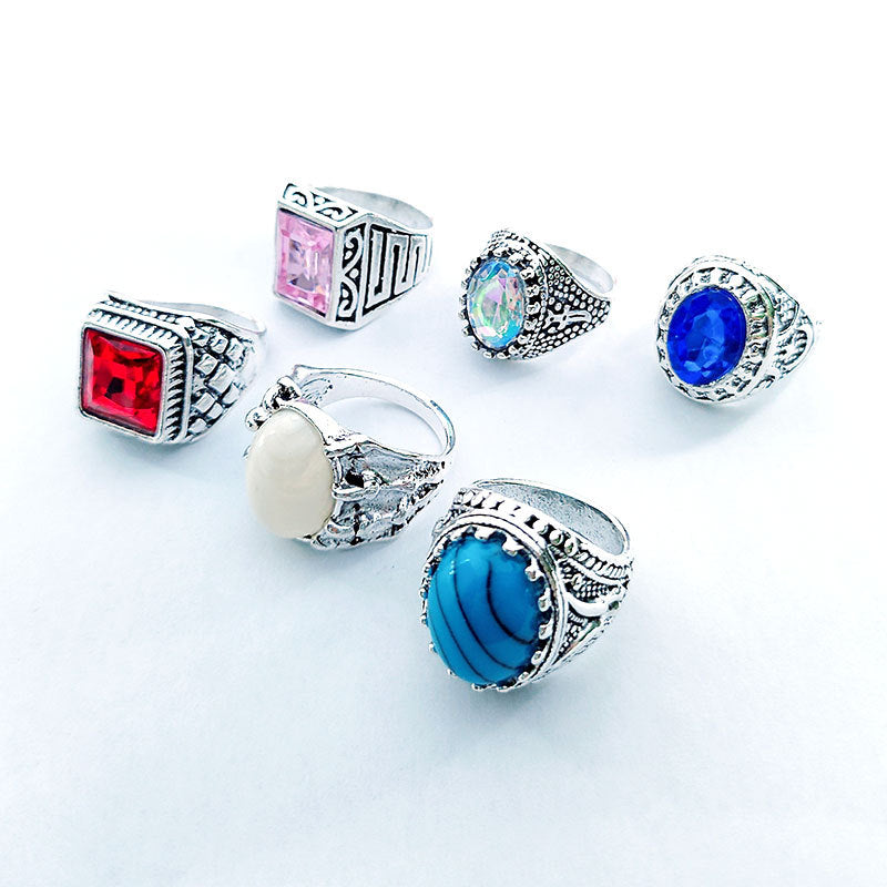 Trendy Antique Ring Alloy Jewelry Turquoise Ring