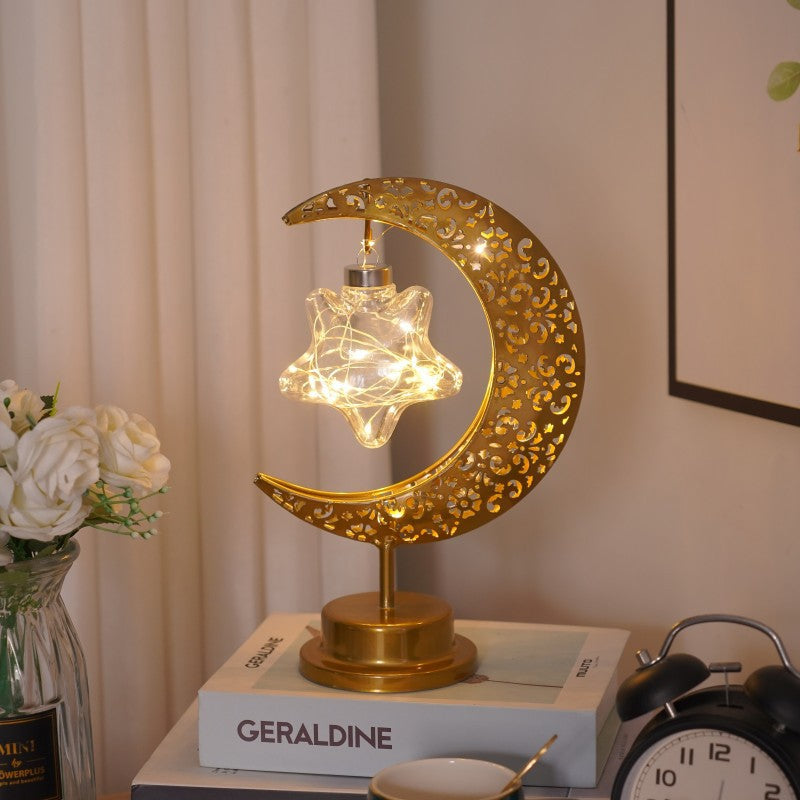 Ramadan Moon Star Light Gold EID Mubarak Ornaments Castle