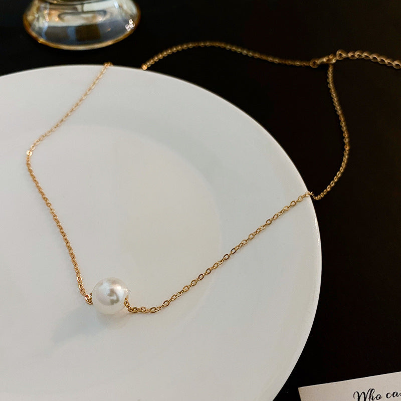 925 Silver Bead Chain Choker Round Double Layered Necklace