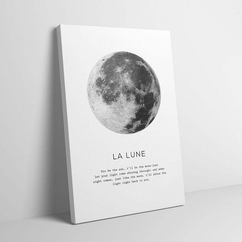 Moon Black White Quote Wall Decor Canvas Painting
